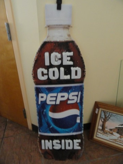 COROPLAST ICE COLD PEPSI SIGN APPROX 4' X 16"