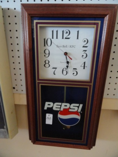 TACO BELL KFC PEPSI CLOCK APPROX 24"