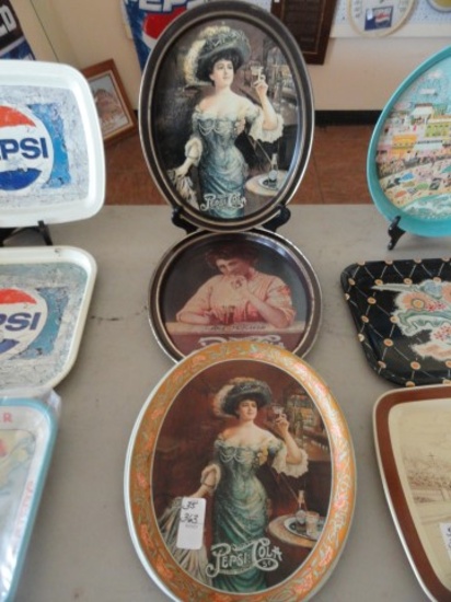 FOUR PEPSI ADVERTISING TRAYS