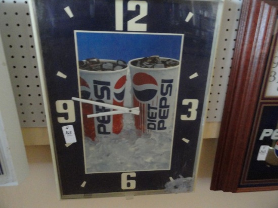 PEPSI AND DIET PEPSI CLOCK BATTERY OPERATED APPROX 24"