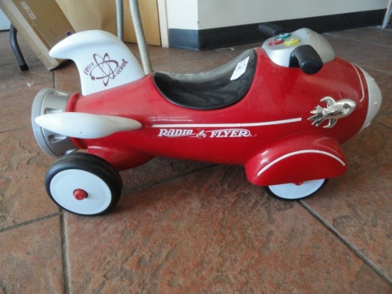 RADIO FLYER RETRO ROCKET KIDS RIDE ON TOY PLASTIC APPROX  26" LONG X 12" WI