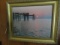 FRAMED PHOTO SUNSET WITH OYSTER FLOATS APPROX 17 X 15
