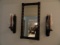 HALL MIRROR WITH TWO MATCHING CANDLE HOLDERS