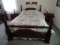 FIVE PIECE PINE BEDROOM SET TO INCLUDE CANNONBALL BED TWO NIGHT STANDS CHES