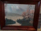 FRAMED UNDER GLASS LANDSCAPE APPROX 24 INCH