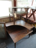 TWO MID CENTURY CONTEMPORARY TABLES CORNER AND END SOME SCRATCHES