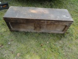 ANTIQUE CARPENTERS TOOL BOX WITH CONTENTS OF ANTIQUE TOOLS AND MORE