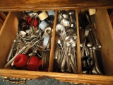ENTIRE CONTENTS OF BOTTOM OF CHINA HUTCH INCLUDING CARVEL HALL CARVING SETS