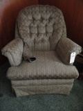 ROLLED ARM UPHOLSTERED ROCKING CHAIR