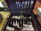 APPROX 60 PCS OF SILVER PLATE FLATWARE WITH CHEST