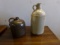 TWO ANTIQUE SALT GLAZE WHISKEY JUGS