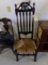 JACOBEAN STYLE SIDE CHAIR RUSH SEAT HAS DAMAGE