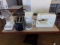 TABLE LOT SMALL APPLIANCES INCLUDING KENMORE SEWING MACHINE MIXER TOASTER A