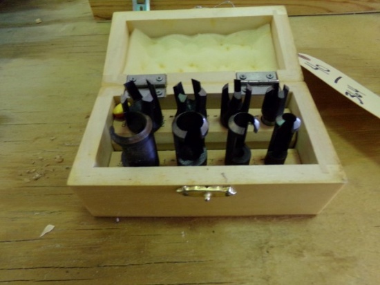 NEW IN BOX HOLE BITS IN SMALL WOODEN CRATE