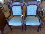 PAIR OF ANTIQUE ARM CHAIRS MAHOGANY