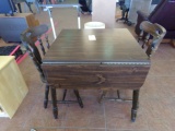 DROP LEAF KITCHEN TABLE WITH TWO MATCHING CHAIRS