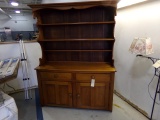 ANTIQUE STEP BACK HUTCH PINE POSSIBLY EASTERN SHORE