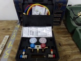 PITTSBURGH A/C MANIFOLD GAUGE SET AND TOOL BOX