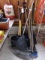 ASSORTMENT OF YARD TOOLS RAKES SCRAPES SNOW SHOVELS AND MORE