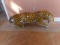 CERAMIC LEOPARD  APPROX 3 FEET LONG ONE BROKEN PAW