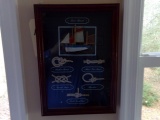 FRAMED UNDER GLASS KNOT BOARD APPROX 10 INCH