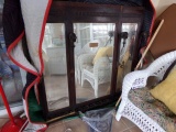 ANTIQUE BEVELED TRIPLE MIRROR AND BRACKETS