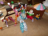 COLLECTION OF HANGING CLOWNS APPROX 32 INCH TALL SEVEN PCS IN ALL
