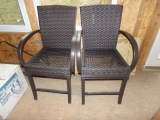 PAIR OF PATIO CHAIRS BROWN