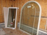 LARGE DOME SHAPED WINDOW AND ANDERSON SLIDING DOORS