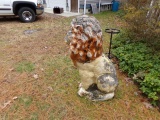 PAIR LARGE CEMENT LIONS APPROX 4 FEET TALL