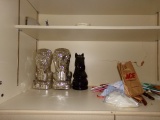 CONTENTS OF CABINET TO INCLUDE FIGURINES AND MORE