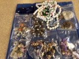 LARGE LOT COSTUME JEWELRY EARRINGS NECKLACES PINS AND MORE