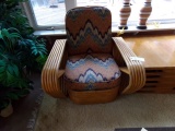 NATURAL FINISH RATTAN ARM CHAIR