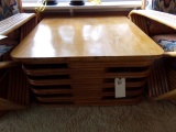 NATURAL FINISH RATTAN COFFEE TABLE APPROX 30 X 30 INCH