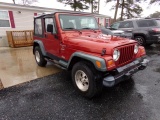 #4203 1999 JEEP WRANGLER 4X4 235732 MI 5 SP MANUAL SOFT TOP CLOTH AND CARPE