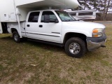 #404 2002 GMC SLE 2500 HD 4X4 217630 MILES CREW CAB SHORT BED TRAILER BRAKE