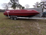 #3011 2002 HURRICANE GODFREY 24' DEC BOAT 2002 YAMAHA 150 W/ TRAILER  BOAT