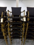 SIX CHAIRS ALUM WITH BAMBOO STYLE PAINT AND VINYL SEAT AND BACK 29 INCH TO