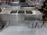 EAGLE STAINLESS STEEL BAR SINK 60 INCH WITH TWO WASH BOARDS AND SPEED RACK