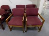 SET OF FOUR CHAIRS ON WHEELS