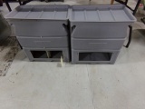 TWO SILVER KING PLASTIC SALAD DISPENSER TUBS