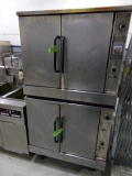 DOUBLE FULL SIZE CONVECTION OVEN BY MARKET FORGE ON CASTERS