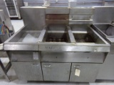 PITCO FRYLATOR DOUBLE FRYER WITH DUMP STATION GAS