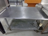 STAINLESS STEEL TABLE EQUIPMENT HEIGHT 48 X 3 TOP