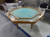 OAK GAME TABLE APPROX 5 FT ACROSS