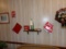 CONTENTS OF WALL INCLUDING COCA COLA MEMORBILLIA CANDLE HOLDER  ETC