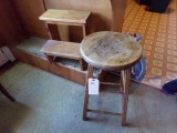 WOODEN STEP STOOL AND BAR STOOL