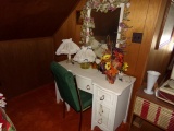 DRESSING TABLE INCLUDING CONTENTS OF LAMPS AND ARTIFICAL FLOWERS