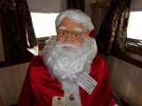 APPROX 4 FOOT SANTA ANTIMATED WITH CHRISTMAS LIGHTS