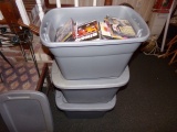 THREE SMALL TOTES FULL OF DVDS